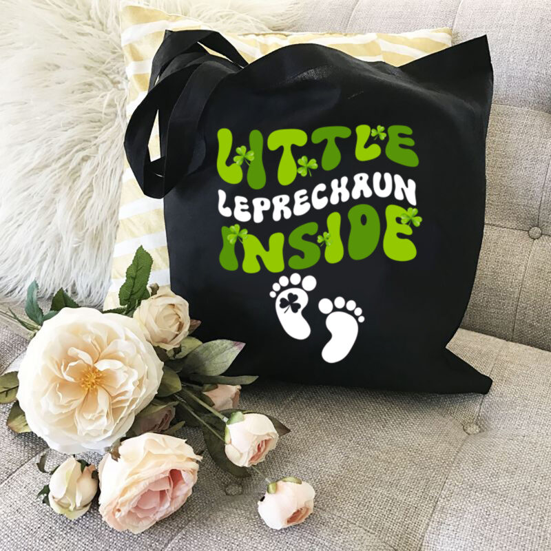 Leprechaun Inside St Patricks Day Pregnancy Announcement Mom NL 0902