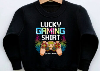 Lucky Gaming Shirt Funny Video Game Controller Retro Gamer NC