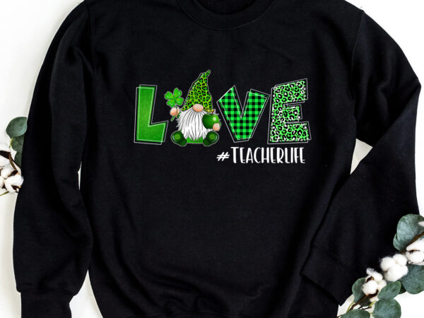 Lunch lady teacher life gnome funny st patrick_s day lucky shamrock nc 1402, 1 t shirt vector graphic