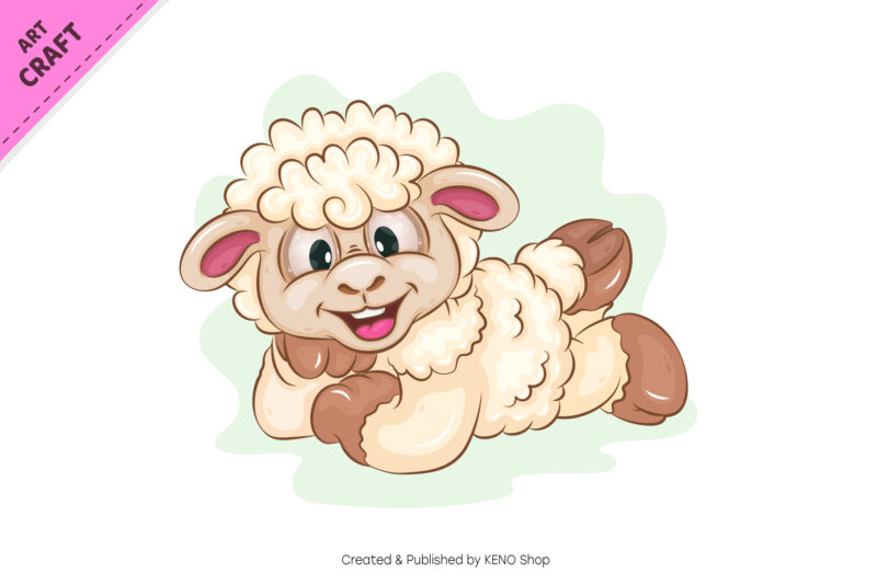 Set of Cartoon Sheeps 03. Clipart.