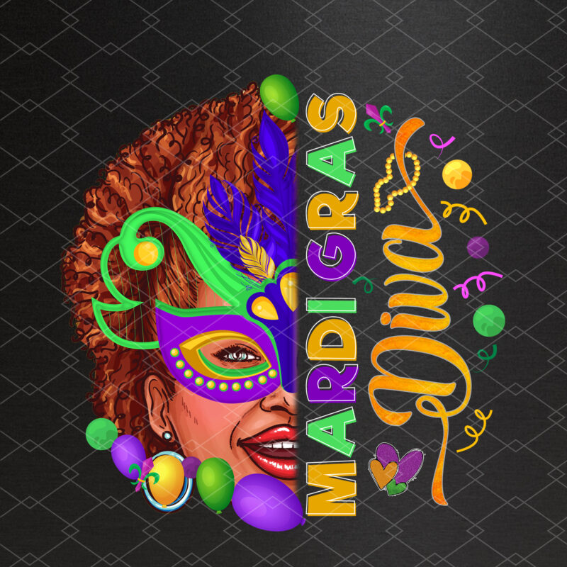 Mardi Afro Shirt,Diva Shirt Design PNG file, Mardi Gras Party ,Fat Tuesday Shirt,Flower de luce tee,Saints New Orleans Shirt,Mardi Carnival,Mardi Symbol PNG File PC