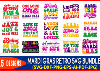 Mardi gras retro SVG t-shirt design bundle, Mardi gras retro SVG design, Mardi gras t-shirt design