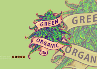 Marijuana leaf plant organic logo cartoon illustrations