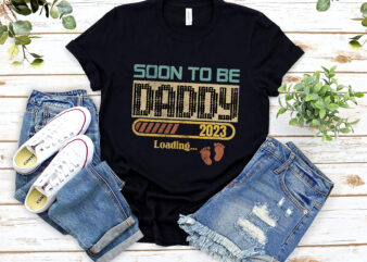 Mens Soon To Be Daddy Est.2023 New Dad Pregnancy Retro Vintage NL 1502 t shirt designs for sale