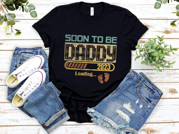 Mens soon to be daddy est.2023 new dad pregnancy retro vintage nl 1502 t shirt designs for sale