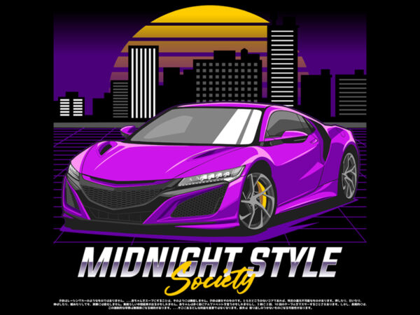 Midnight style t shirt designs for sale