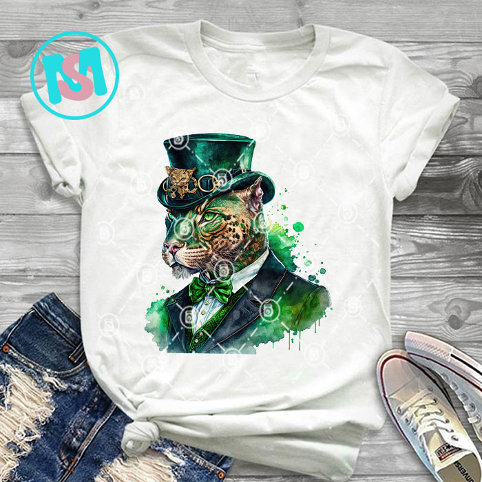 Gangster Animals St.patrick day Bundle, Irish Day PNG, Animals PNG