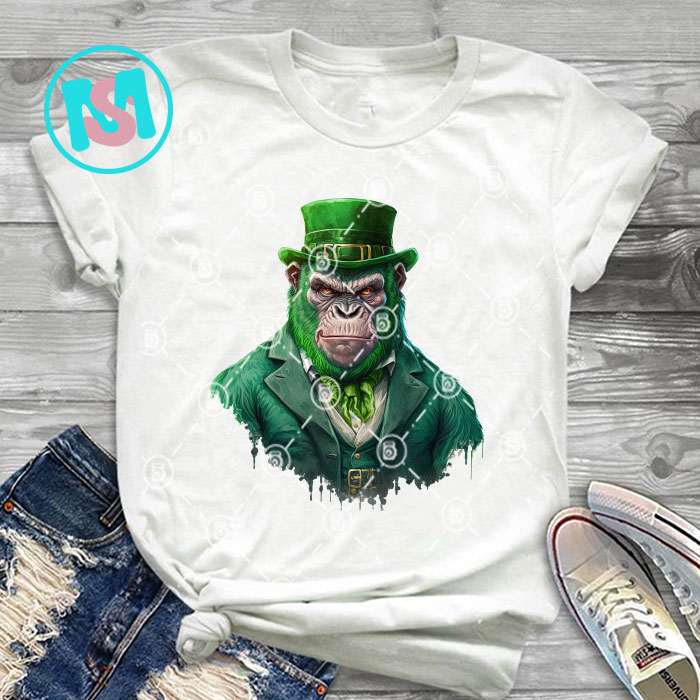 Gangster Animals St.patrick day Bundle part 2, Irish Day PNG, Animals PNG