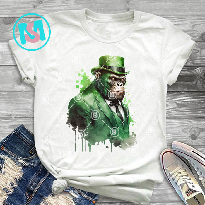 Gangster Animals St.patrick day Bundle, Irish Day PNG, Animals PNG