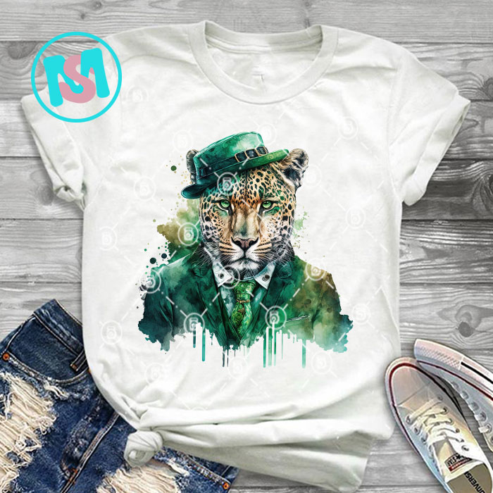 Gangster Animals St.patrick day Bundle, Irish Day PNG, Animals PNG