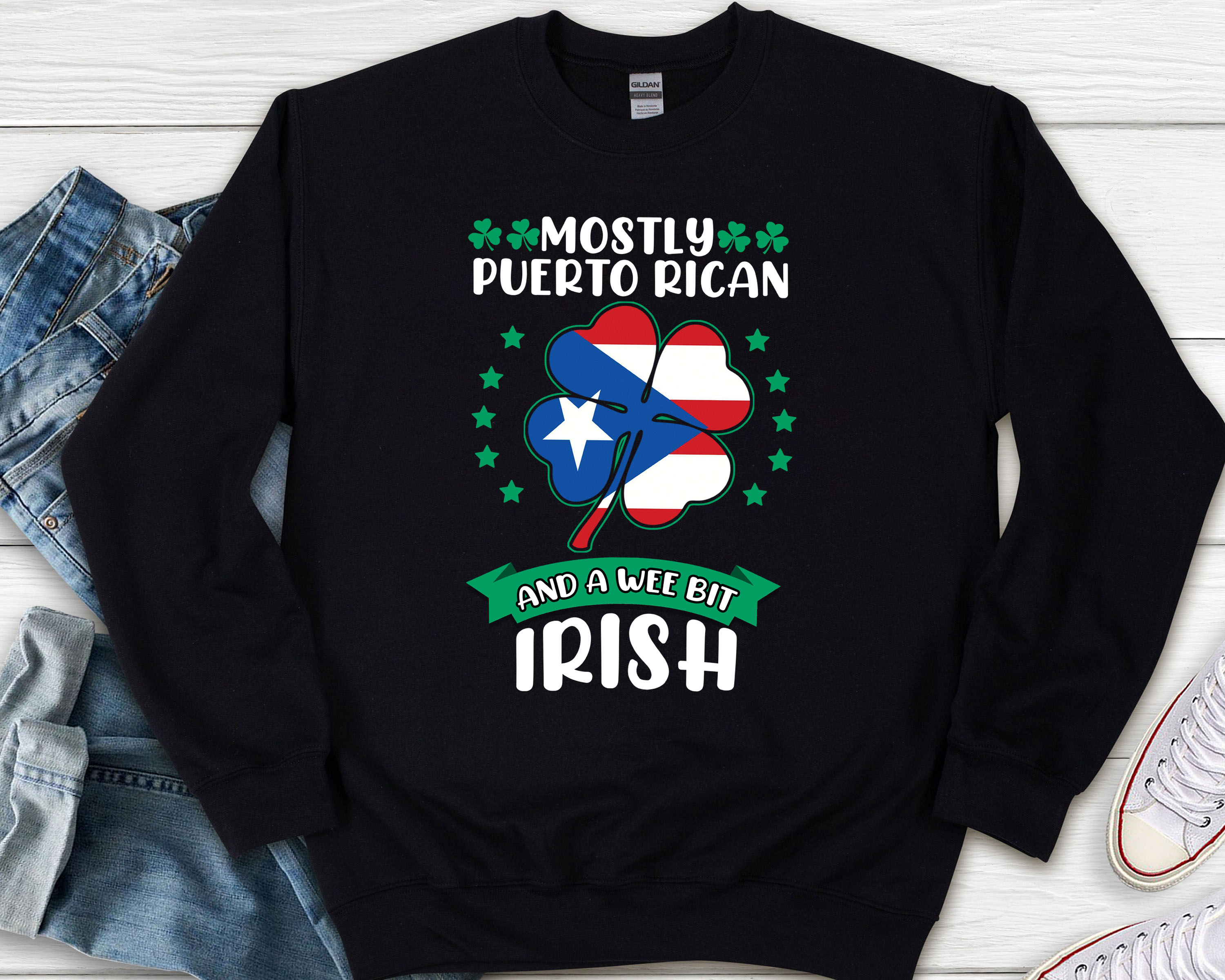 Puerto Ricans Wee Bit Irish T-Shirt Funny St Patrick Day T-Shirt