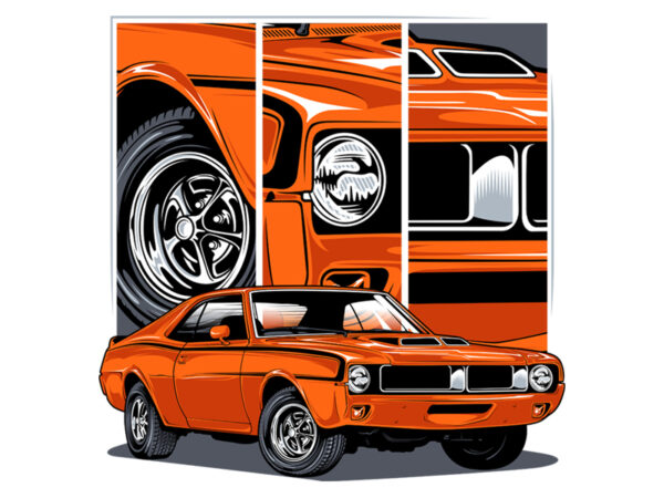 Muscle car 10 t shirt designs for sale