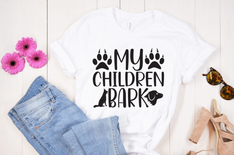 My Children bark SVG design, Moon Cat SVG, Cat SVG Files for Silhouette, Cameo & Cricut.Moon Star Animal, Luna Cat Silhouette SVG, Cat With Star, Magical Cat Clipart, Dog Clipart,