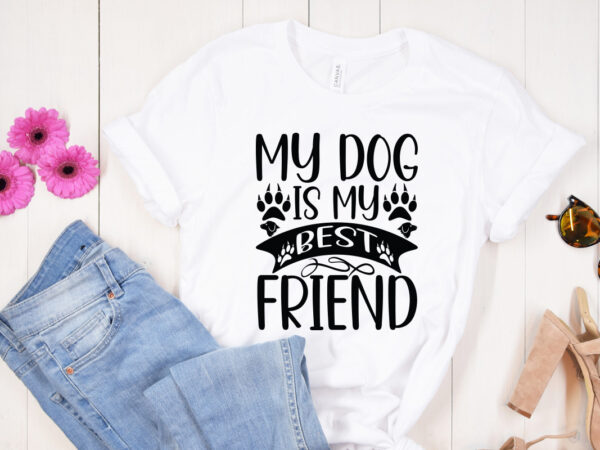 My dog is my best friend svg design, moon cat svg, cat svg files for silhouette, cameo & cricut.moon star animal, luna cat silhouette svg, cat with star, magical cat