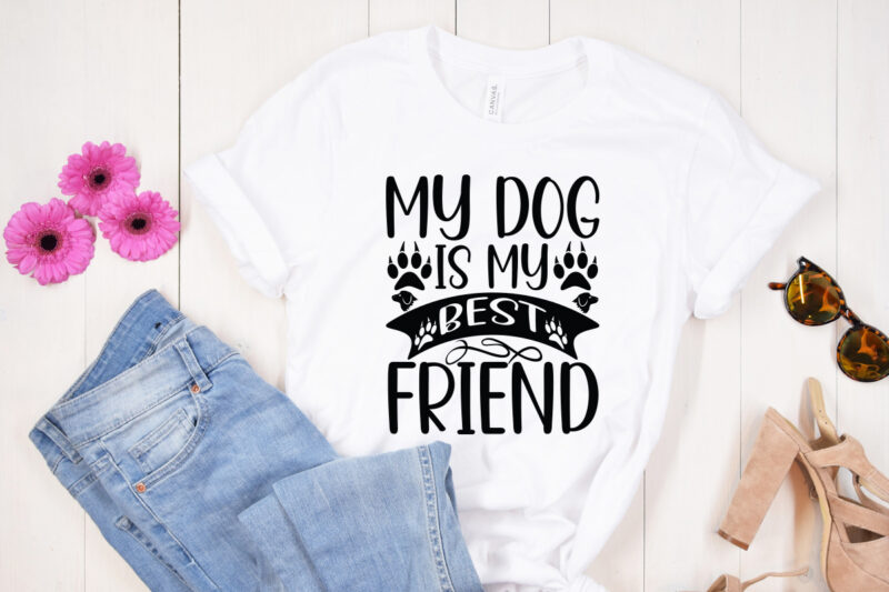My Dog is my best friend SVG design, Moon Cat SVG, Cat SVG Files for Silhouette, Cameo & Cricut.Moon Star Animal, Luna Cat Silhouette SVG, Cat With Star, Magical Cat