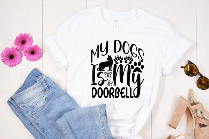 My dogs is my doorbell SVG design,Moon Cat SVG, Cat SVG Files for Silhouette, Cameo & Cricut.Moon Star Animal, Luna Cat Silhouette SVG, Cat With Star, Magical Cat Clipart, Dog