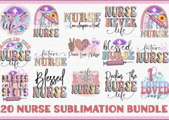 Nurse Sublimation Bundle T shirt vector artwork