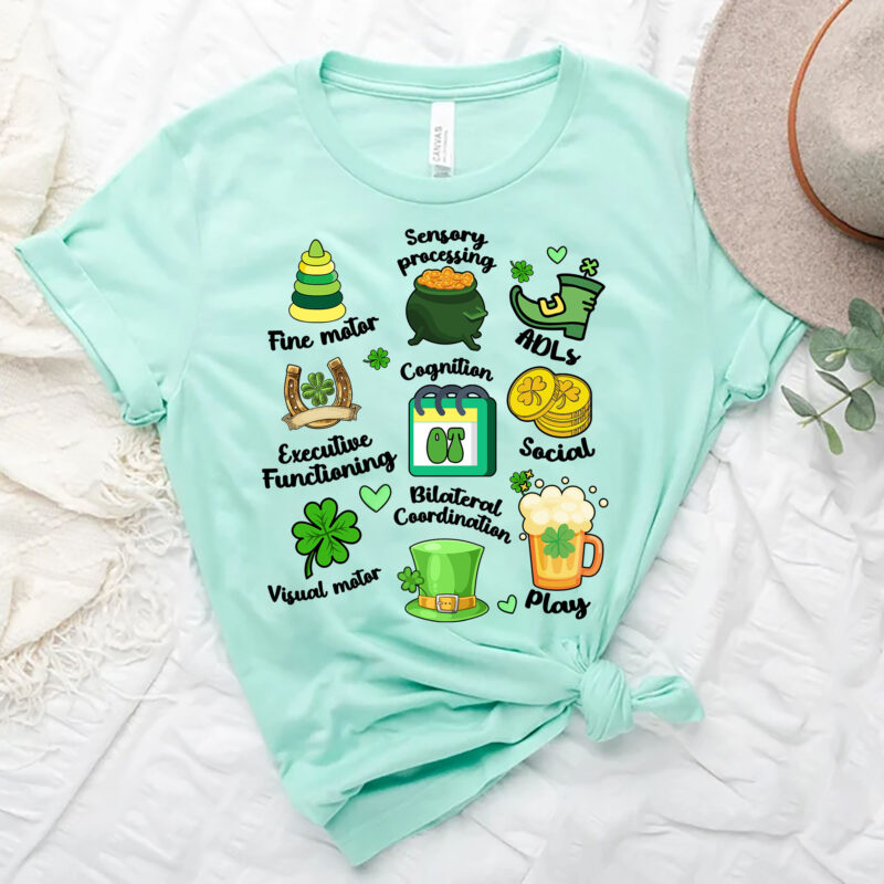 Occupational Therapist St Patrick Shirt Design,Lucky Occupational Therapy, COTA OT St Patrick PNg file PL