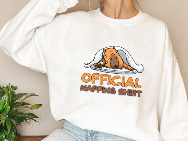 Official napping shirt sleeping capybara pajamas sleepyhead nl 0802 t shirt design online