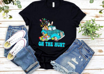 On The Hunt Funny Easter Eagg Easter Bunny PNG Sublimation, Groovy Truck Tractor Shirt Design, Tractor Lovers, Pink Truck NL 2102