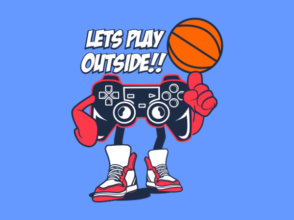 Play outside cartoon t shirt illustration