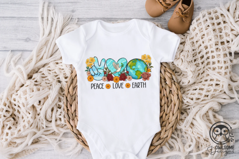 Peace Love Earth Day PNG Sublimation