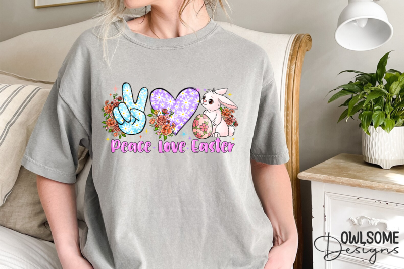 Peace Love Easter Day PNG Sublimation