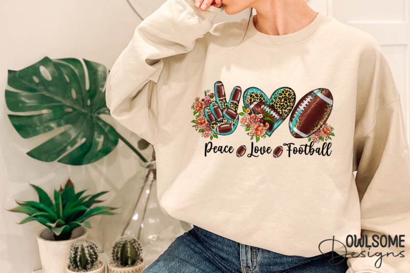 Peace Love Football PNG Sublimation