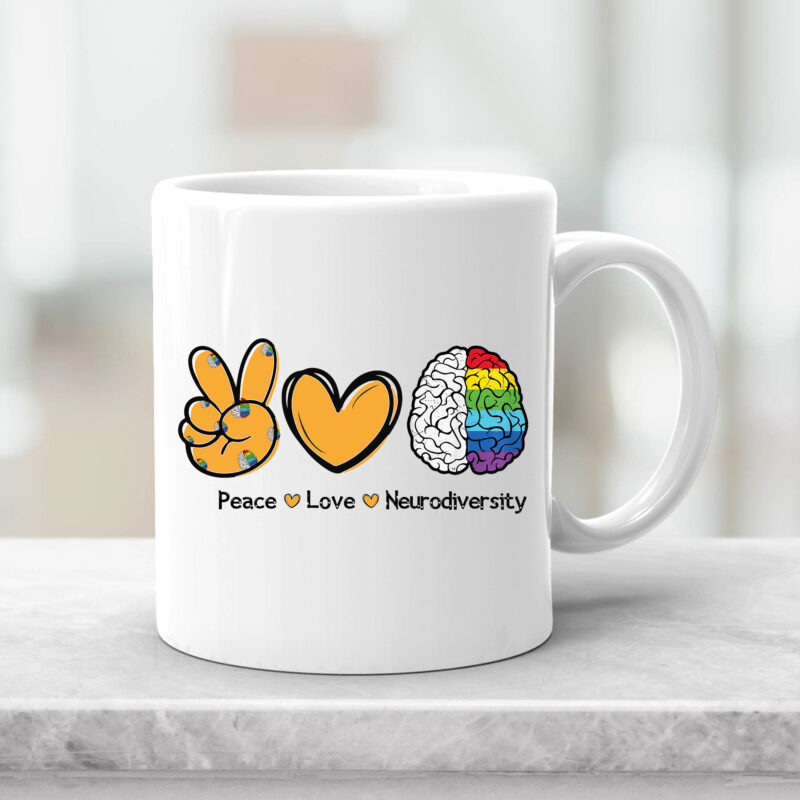 Peace Love Neurodiversity Autism Awareness Teacher Autistic NC 3101