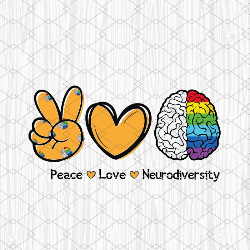 Peace Love Neurodiversity Autism Awareness Teacher Autistic NC 3101
