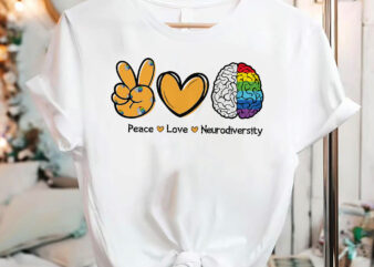 Peace Love Neurodiversity Autism Awareness Teacher Autistic NC 3101 t shirt illustration