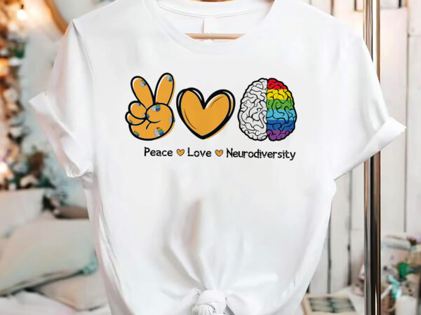 Peace love neurodiversity autism awareness teacher autistic nc 3101 t shirt illustration