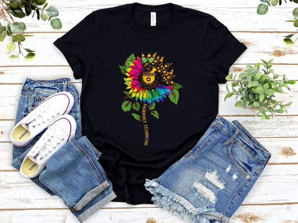 Pharmacy technician student graduate pharmacist intern sunflower nl 1702 t shirt illustration