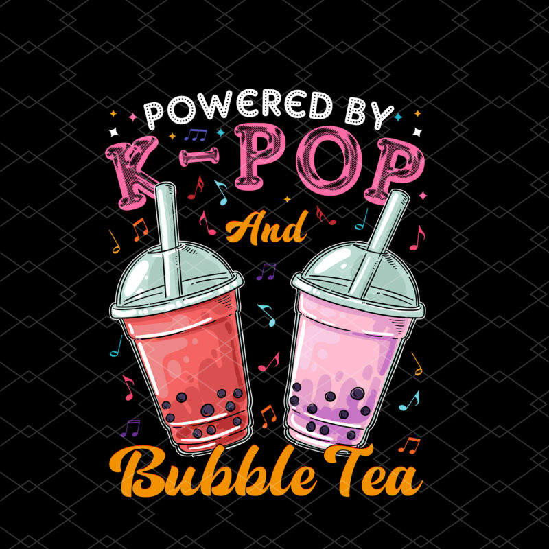 Powered By Bubble Tea Boba K-POP Music Lover Korean Milk Anime NC 2002 1