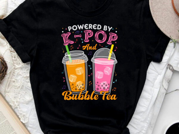 Powered by bubble tea boba k-pop music lover korean milk anime nc 2002 t shirt illustration