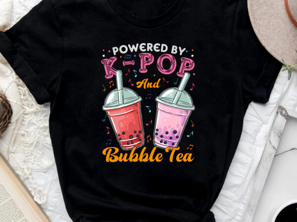 Powered by bubble tea boba k-pop music lover korean milk anime nc 2002 1 t shirt illustration