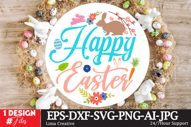 Happy Easter Sign SVG,Easter Bundle SVG PNG, Easter Farmhouse Svg Bundle, Happy Easter Svg, Easter Svg, Easter Farmhouse Decor, Hello Spring Svg, Cottontail Svg Spring porch sign svg, easter porch