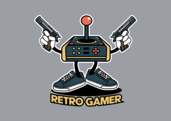 RETRO GAME GUN t shirt design online