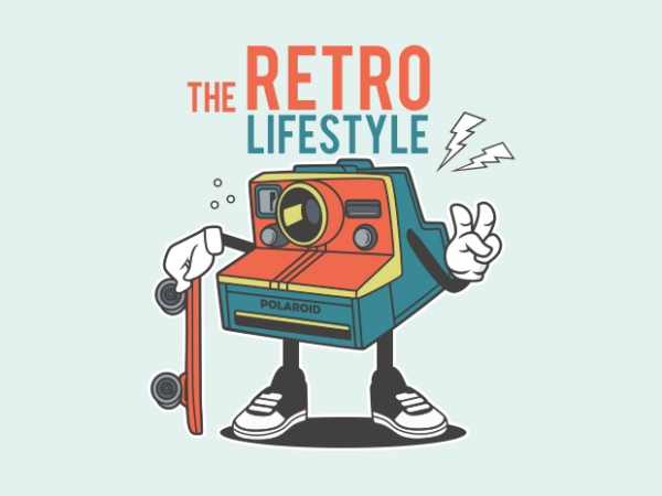 Retro lifestyle cartoon t shirt design online