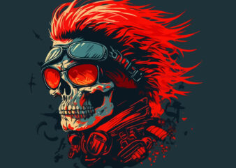 Skull Rider t-shirt vector illustration.