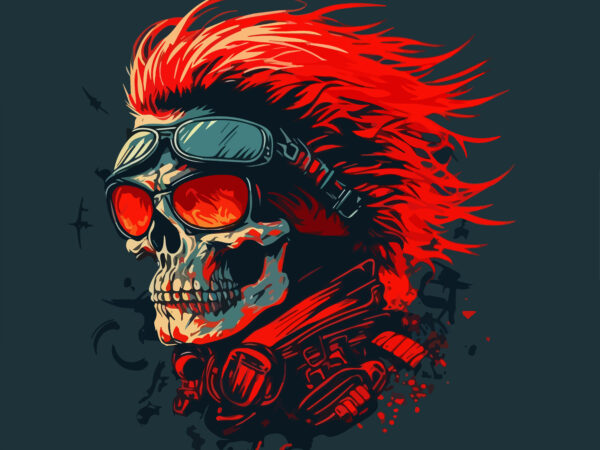 Skull rider t-shirt vector illustration.