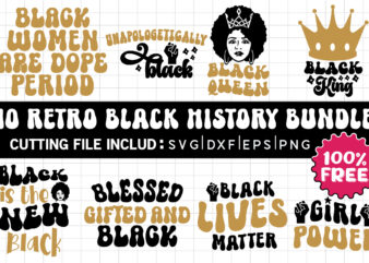 Retro Black History Svg Bundle