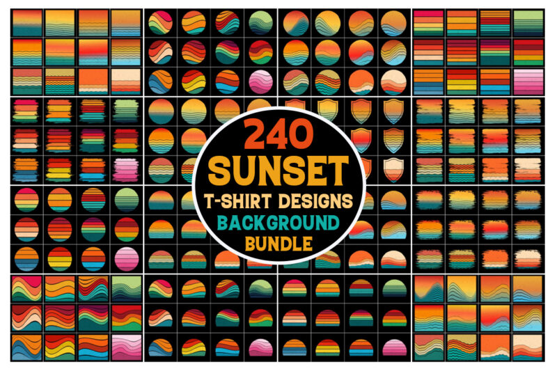 Retro Vintage Sunset Background Bundle,Sunset,Vintage,Retro,Sunset Bundle,Retro Vintage Sunset.Retro Sunset,Vintage Retro,Vintage Sunset,Retro Colorful Background,Vintage Colorful Background,Pod,T Shirt Elements,Vintage Circle Sunset,retro Circle Sunset,Sunset Graphic Design,Half Circle Vintage,Retro Striped Sunset,Vintage Striped Sunset,Distress Sunset