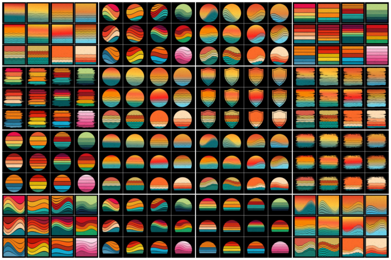 Retro Vintage Sunset Background Bundle,Sunset,Vintage,Retro,Sunset Bundle,Retro Vintage Sunset.Retro Sunset,Vintage Retro,Vintage Sunset,Retro Colorful Background,Vintage Colorful Background,Pod,T Shirt Elements,Vintage Circle Sunset,retro Circle Sunset,Sunset Graphic Design,Half Circle Vintage,Retro Striped Sunset,Vintage Striped Sunset,Distress Sunset