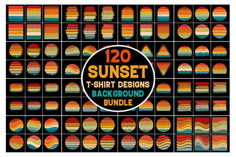 Retro Vintage Sunset Background for T-Shirt Design