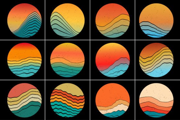 Retro Vintage Sunset Background Bundle,Sunset,Vintage,Retro,Sunset Bundle,Retro Vintage Sunset.Retro Sunset,Vintage Retro,Vintage Sunset,Retro Colorful Background,Vintage Colorful Background,Pod,T Shirt Elements,Vintage Circle Sunset,retro Circle Sunset,Sunset Graphic Design,Half Circle Vintage,Retro Striped Sunset,Vintage Striped Sunset,Distress Sunset