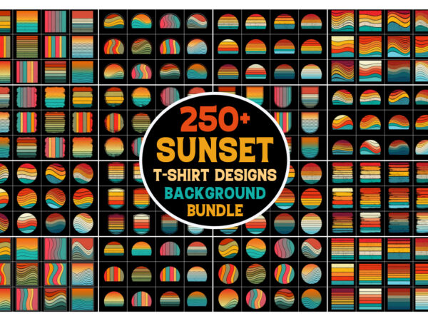 Retro vintage sunset grunge background bundle t shirt design online