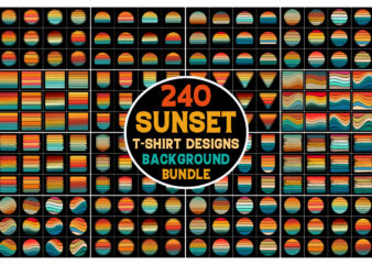 Retro Vintage Sunset Grunge Background Bundle