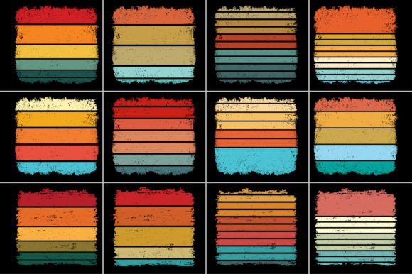 Retro Vintage Sunset Grunge Background Bundle for T-Shirt Design