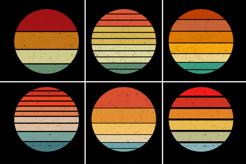 Retro Vintage Sunset Background for T-Shirt Design